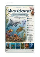 Vorschau - Stundenentwürfe - Meereslebewesen, Forschungsprojekt mit Plakatgestaltung - Deckblatt