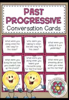 Vorschau - Spiele - PAST PROGRESSIVE - Grammar Conversation Cards - Deckblatt