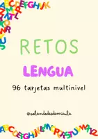 Vista previa - Tarjetas / Manipulativos - +90 TARJETAS de RETOS de LENGUA MULTINIVEL - Portada
