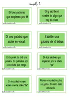 Vista previa - Tarjetas / Manipulativos - +90 TARJETAS de RETOS de LENGUA MULTINIVEL - página 2