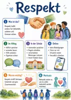 Vorschau - Arbeitsblätter - Lernposter + Arbeitsblatt "Respekt" + Onlineübung & MP3 + Mindmap + Infografik - Deckblatt