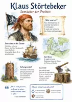 Vorschau - Arbeitsblätter - Lernposter + Arbeitsblatt "Klaus Störtebeker" + Onlineübung & MP3 + Mindmap + Infografik - Deckblatt