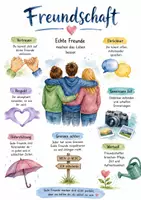 Vorschau - Arbeitsblätter - Lernposter + Arbeitsblatt "Freundschaft" + Onlineübung & MP3 + Mindmap + Infografik - Deckblatt