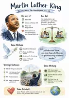 Vorschau - Arbeitsblätter - Lernposter + Arbeitsblatt "Martin Luther King" + Onlineübung & MP3 + Mindmap + Infografik - Deckblatt