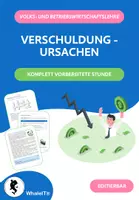 Vorschau - Arbeitsblätter - Ursachen der Verschuldung – Komplette Unterrichtsstunde - Deckblatt