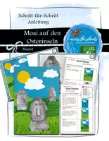 Vorschau - Mal- und Bastelvorlagen - Moai-Statuen auf den Osterinseln: Schritt-für-Schritt Anleitung - Deckblatt