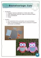 Vorschau - Mal- und Bastelvorlagen - Bastelvorlage Eule - Seite 1