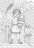 Vorschau - Mal- und Bastelvorlagen - POP Art Ausmalbilder Antikes Griechenland | Mythologie | 15 Malvorlagen - Seite 2