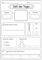 Vorschau - Arbeitsblätter - Mathestarter - Zahl des Tages - Seite 1