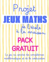 Aperçu - Préparation de séquence / Séquence complète - Projet jeux maths - de l'école à la maison - Page de couverture