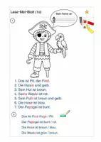 Vorschau - Arbeitsblätter - Lese-Malbilder Kostüme - Seite 1