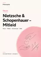 Vorschau - Arbeitsblätter - Philosophie-Klausur: Nietzsche & Schopenhauer – Mitleid, Moralkritik und Ethik - Deckblatt