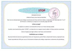 Vista previa - Hojas de trabajo - ORDENA LA FRAS. JUEGO DEL STOP. - página 1