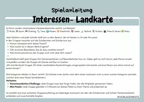 Vorschau - Arbeitsblätter - Interessen Landkarte- Kennenlernen einmal anders - Deckblatt