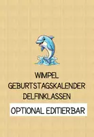 Vorschau - Poster - Delfine: Geburtstagskalender Wimpelkette - Deckblatt