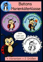 Vorschau - Mal- und Bastelvorlagen - Buttons Marienkäferklasse 🐞 | Klassentier Marienkäfer | 4 Vorlagen zum Ausmalen & Basteln | Grundschule - Deckblatt