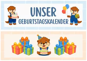 Vorschau - Anderer Materialtyp - Otterklasse - Geburtstagskalender - Geburtstagswand für Grundschule | Klassentier Otter | Classroom Management & Klassenorganisation | Geburtstag - Grundschule - Seite 1