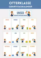 Vorschau - Anderer Materialtyp - Otterklasse - Geburtstagskalender - Geburtstagswand für Grundschule | Klassentier Otter | Classroom Management & Klassenorganisation | Geburtstag - Grundschule - Deckblatt