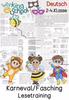 Vorschau - Arbeitsblätter - Leseheft Fasching Karneval | Leseverständnis Grundschule Klasse 1-3 - Seite 1