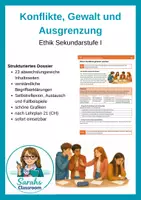 Vorschau - Unterrichtsreihen - Ethik Dossier Konflikte, Gewalt und Ausgrenzung - Deckblatt
