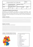Vorschau - Arbeitsblätter - Bundesländer & Landeshauptstädte Deutschlands Klassenarbeit - Seite 1