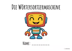 Vorschau - Arbeitsblätter - Wörtersortiermaschine - Wortarten bestimmen - Deckblatt