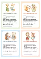 Vorschau - Anderer Materialtyp - Begrüßungskarten zur Einschulung | Kennenlernen & Schulanfang, erster Schultag, 1. Klasse | Willkommen in der Schule | Geschenk zum Schulanfang von der Lehrerin. - Seite 1