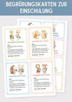 Vorschau - Anderer Materialtyp - Begrüßungskarten zur Einschulung | Kennenlernen & Schulanfang, erster Schultag, 1. Klasse | Willkommen in der Schule | Geschenk zum Schulanfang von der Lehrerin. - Deckblatt