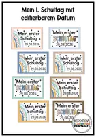 Vorschau - Mal- und Bastelvorlagen - Endlich Schule | Schlüsselanhänger Einschulung | Schulkind 2026 | 1. Schultag Geschenk - Seite 2