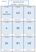 Vorschau - Spiele - Einmaleins | Malreihen ZR 100 | Ich habe, wer hat? 3fach differenziert - Seite 1