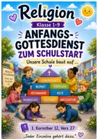 Vorschau - Anderer Materialtyp - Gottesdienst für den Schuljahresbeginn ⏐ Schulstart ⏐ Jeder Einzelne gehört dazu ⏐ Komplettes Ablaufskript mit Baustein-Aktion zum Mitgestalten ⏐ Inkl. Segenskärtchen - Deckblatt