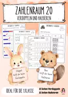 Vorschau - Unterrichtsreihen - Zahlenraum 20 - Verdoppeln und Halbieren | 16 Arbeitsblätter | 1. Klasse - Deckblatt