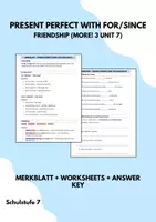 Vorschau - Arbeitsblätter - Present Perfect For Since Merkblatt + Worksheet (More 3 Unit 7 Friendship) - Deckblatt