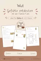 Vorschau - Arbeitsblätter - Klassengemeinschaft/ Soziales Lernen: Gefühle -Kapitel 2 "Wut" (1./2. Klasse) - Deckblatt