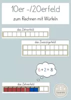 Vorschau - Fördermaterial/Inklusion - Zehnerfeld & Zwanzigerfeld - Rechnen mit Würfeln - Deckblatt