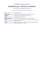 Vorschau - Stundenentwürfe - Globalisierung – Chancen und Risiken | WiPo Oberstufe Q1: komplette Unterrichtsreihe - Seite 1