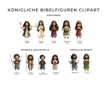 Vorschau - Bildkarten - Bibel Könige & Königinnen Clipart, Biblische Königsfamilie, Bibelfiguren, Neues Testament, Altes Testament - Seite 3