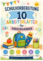 Vorschau - Arbeitsblätter - Schulvorbereitung – 10 Arbeitsblätter für Vorschulkinder - Deckblatt