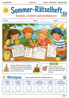 Vorschau - Arbeitsblätter - Sommer Raetselheft Klasse 5-6 korrigiert - Deckblatt