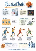Vorschau - Arbeitsblätter - Lernposter + Arbeitsblatt "Basketball" + Onlineübung & MP3 + Mindmap + Infografik - Deckblatt