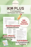 Vorschau - Arbeitsblätter - iKM+ Verfassen von Texten | Trainingspaket mit 2 Varianten |Selbstkontrolle - Deckblatt