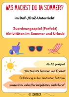 Vista previa - Juegos / Gamificación - Alemán: Actividades en verano con "du" en perfecto (A2, juego de asociación) - Portada
