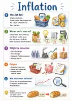 Vorschau - Arbeitsblätter - Lernposter + Arbeitsblatt "Inflation" + Onlineübung & MP3 + Mindmap + Infografik - Deckblatt
