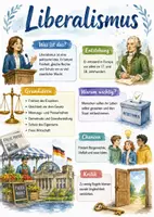 Vorschau - Arbeitsblätter - Lernposter + Arbeitsblätter zum Thema "Liberalismus" + Lösung & MP3 + Mindmap + Infografik - Deckblatt