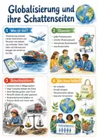 Vorschau - Arbeitsblätter - Lernposter + Arbeitsblatt "Globalisierung und ihre Schattenseiten" + interaktive Lösung & MP3 + Mindmap + Infografik - Deckblatt