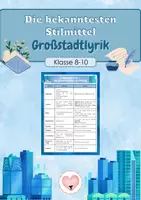 Vorschau - Arbeitsblätter - Großstadtlyrik - Die bekanntesten Stilmittel (Gedichtanalyse) - Deckblatt