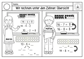Vorschau - Videos - Erklärvideo zur Zehnerunterschreitung (Subtraktion) - Seite 1