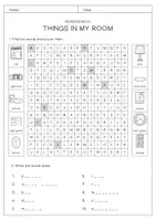 Vorschau - Arbeitsblätter - Wordsearch THINGS IN MY ROOM (differenziert und mit Lösung) - Seite 2