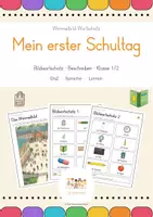Vorschau - Arbeitsblätter - DaZ Wimmelbild: Mein erster Schultag - Deckblatt