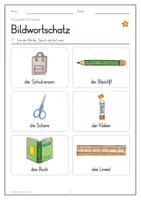 Vorschau - Arbeitsblätter - GRATIS DaZ Wimmelbild: Mein erster Schultag - Seite 1